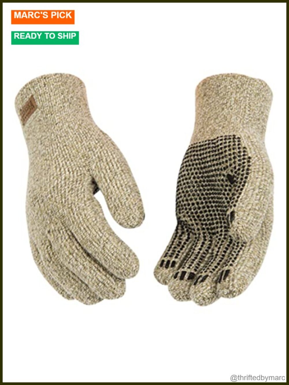 Heavy Duty Wool Gloves with Acrylic Thermal Lining & PVC Dots